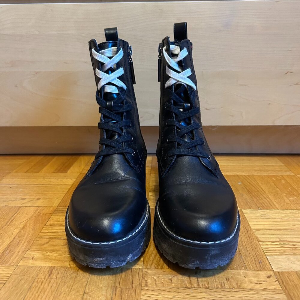 ZARA BLACK LACE UP BOOTS, LIKE NEW SIZE: 6